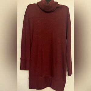 St. John’s Bay woman’s maroon turtleneck sweatshirt dress Size Medium